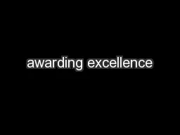 awarding excellence