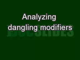 Analyzing dangling modifiers