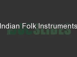 Indian Folk Instruments