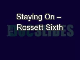 Staying On – Rossett Sixth