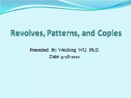 Revolves, Patterns, and Copies