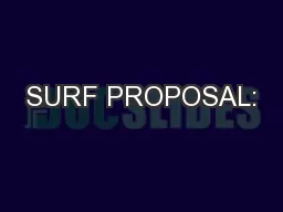 SURF PROPOSAL: