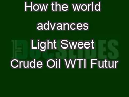 How the world advances Light Sweet Crude Oil WTI Futur