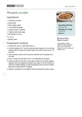 bbccoukfood Rhubarb crumble Ingredients  sticks of rhu