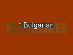 “ Bulgarian