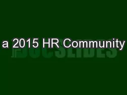 a 2015 HR Community