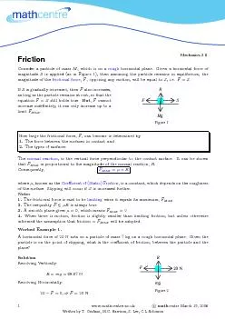 Mechanics2.8.FrictionConsideraparticleofmassM,whichisona