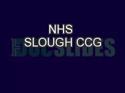 NHS SLOUGH CCG