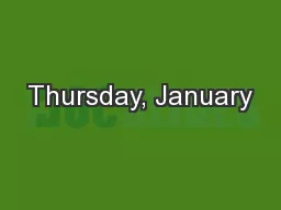 Thursday, January
