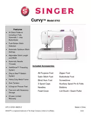 Features x  Stitch Patterns including  Fully Automatic