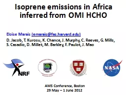 Isoprene emissions in Africa inferred from OMI HCHO