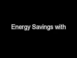 Energy Savings with