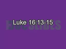 Luke 16:13-15