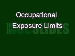 Occupational Exposure Limits