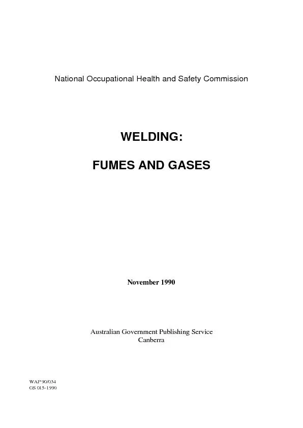 National Occupational Health and Safety Commission      WELDING:  FUME