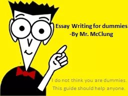 Essay Writing for dummies