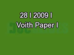 28 I 2009 I Voith Paper I