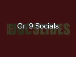 Gr. 9 Socials