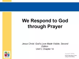 We Respond to God through Prayer