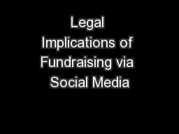 Legal Implications of Fundraising via Social Media