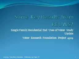 Some Key Results from REUWS2