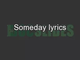 Someday lyrics