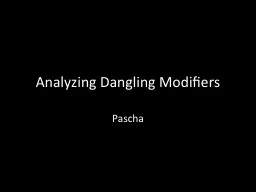 Analyzing Dangling Modifiers