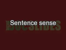 Sentence sense