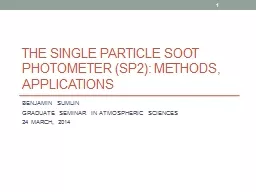 THE Single Particle Soot Photometer (SP2): METHODS, APPLICA
