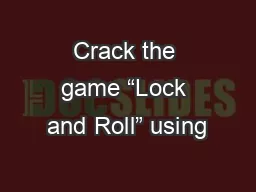 Crack the game “Lock and Roll” using