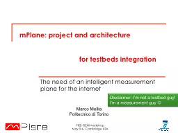 mPlane: project and architecture