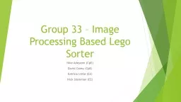 Group 33 – Image Processing Based Lego Sorter