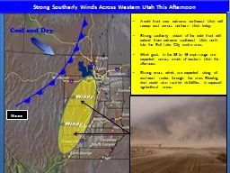 Strong Southerly Winds Across Western Utah This Afternoon