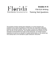 Grades  FSA ELA Writing Training Test Questions The pu
