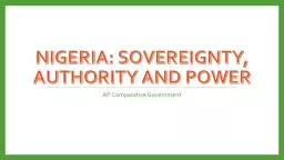 Nigeria: Sovereignty