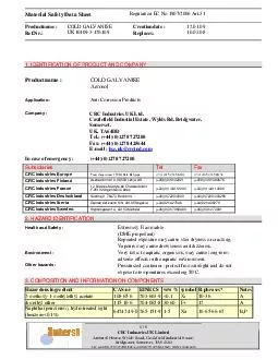Material Safety Data SheetRegulation EC No 1907/2006 Art.31