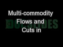 Multi-commodity Flows and Cuts in