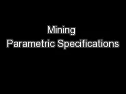 Mining Parametric Specifications
