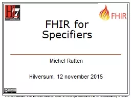 FHIR for Specifiers