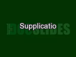 Supplicatio