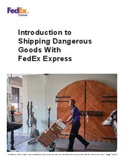Introduction to shipping dangerous goods with fedEx express