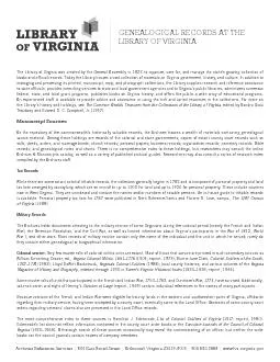 The Library of Virginia was created by the General Assembly in 1823 to