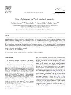 RoleofglutamateonT-cellmediatedimmunityRodrigoPachecoa,b,,TeresaGallar
