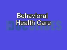 Behavioral Health Care