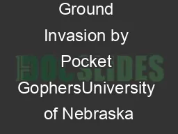School Ground Invasion by Pocket GophersUniversity of Nebraska—Li