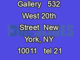 Anton Kern Gallery   532 West 20th Street  New York, NY 10011   tel 21