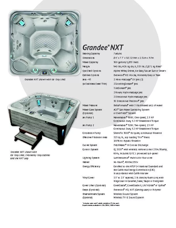 Grandee NXT shown with Ice Gray shell / Monterey Gray cabinetand the N