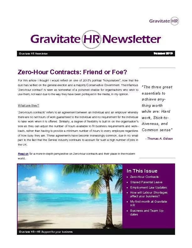 Gravitate HR Newsletter