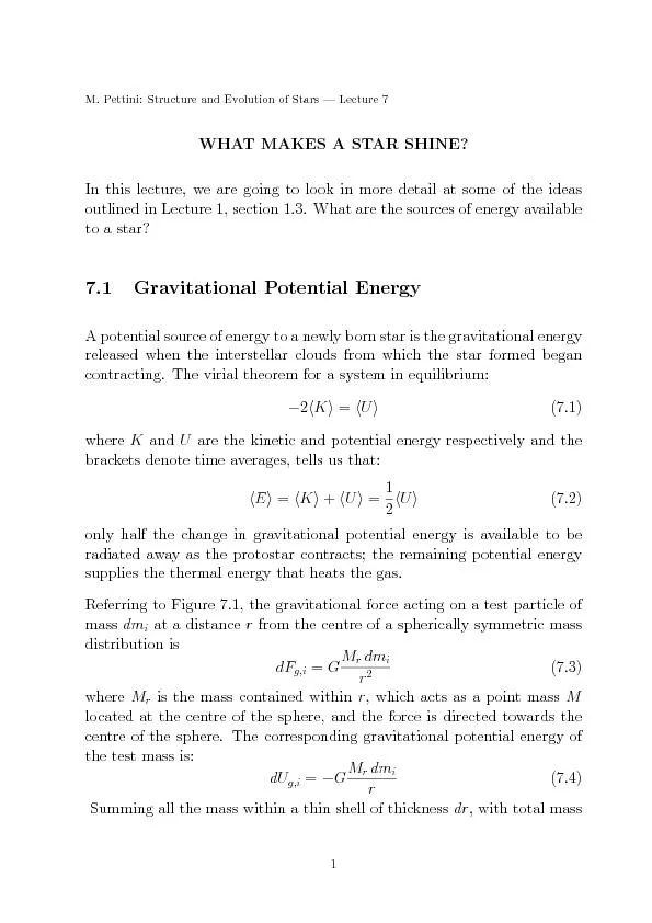 Figure7.1:Gravitationalpotentialenergyofastar.dm=4r2drwhereistheden