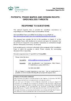 Law Commission PATENTS, TRADE MARKS AND DESIGN RIGHTS: This optional r